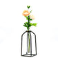 11” Metal Framed Glass Tube Decorative Table Vase