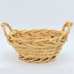 Vintage 15" Round Woven Wood Decorative Storage Basket with Handles