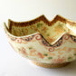 Vintage 2pcs 10” Asian Floral Motif Ceramic Bowls with Gold Accents