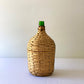 Vintage 14” Tall Green Demijohn Handwoven Wicker Decorative Bottle