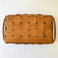 Vintage 17” Woven Splint Wooden Hinged Lid Picnic Basket