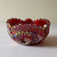 Vintage 7” L.E. Smith Ruby Carnival Comet in the Stars Glass Bowl