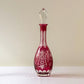 Vintage Nachtmann Traube Cut to Clear Crystal Ruby Red Decanter Set