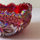 Vintage 7” L.E. Smith Ruby Carnival Comet in the Stars Glass Bowl