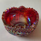 Vintage 7” L.E. Smith Ruby Carnival Comet in the Stars Glass Bowl
