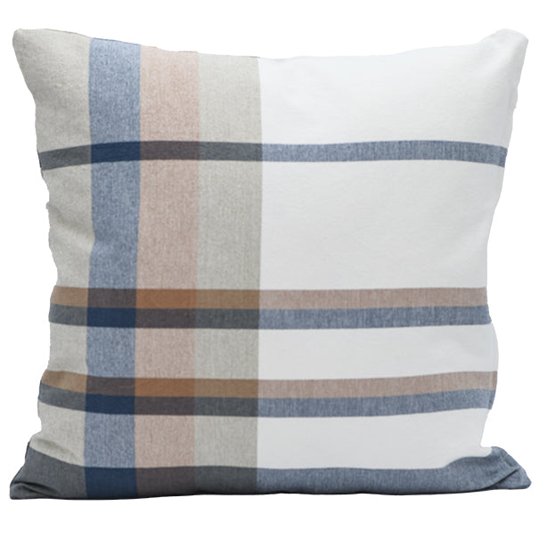 18” x 18” Multi Striped Plaid Cotton Decorative Square Throw Pillow