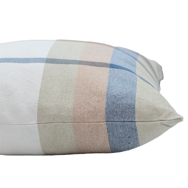 18” x 18” Multi Striped Plaid Cotton Decorative Square Throw Pillow