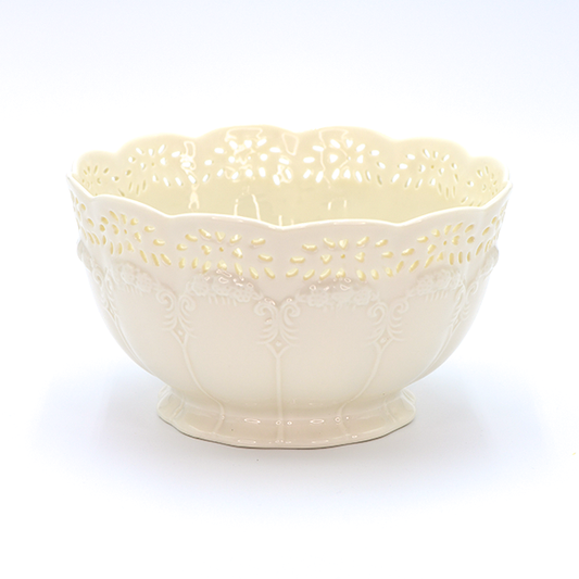 Vintage Lace Trim Porcelain Bowl - Batstone Home