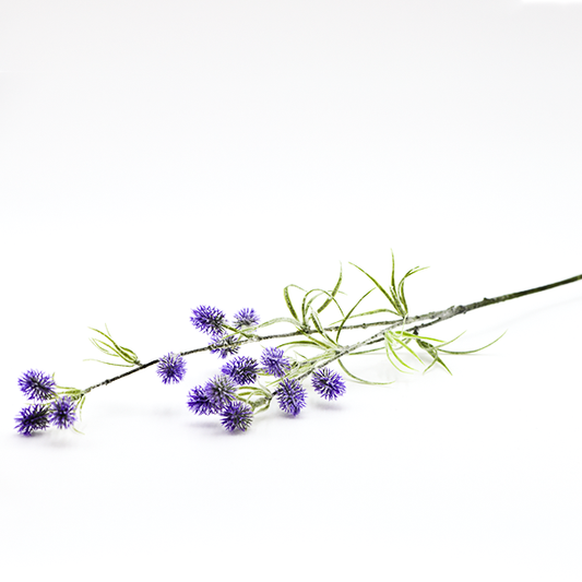 Long Stem Thistle Flowers - Muted Purple and Off-White - Batstone Home