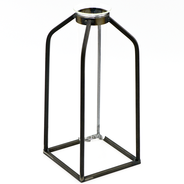 Metal Framed Glass Tube Vase - Batstone Home