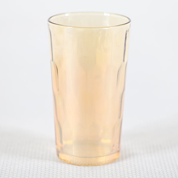 Vintage Honeycomb Iridescent Peach Luster 11 oz. Glass Tumblers - Set of 4