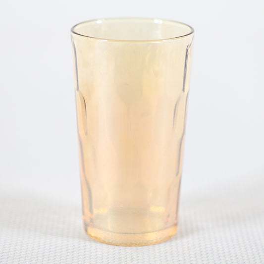 Vintage Honeycomb Iridescent Peach Luster 11 oz. Glass Tumblers - Set of 4