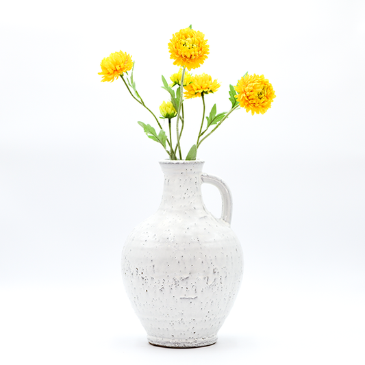 White Distressed Jug Vase - Batstone Home