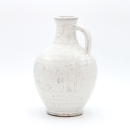 White Distressed Jug Vase - Batstone Home